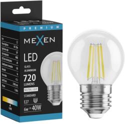 Mexen Vintis Bec LED filament E27, G45, 6W, Neutru - 4000K, 720 lm, clar - L156-E27-0627-00 - L156-E27-0640-00 (L156-E27-0640-00)