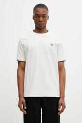 Fred Perry pamut póló - bézs S - answear - 26 990 Ft