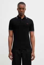 Fred Perry férfi pamut póló - fekete M - answear - 37 990 Ft