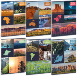 Ars Una Extra Kapcsos Füzet A/4 Négyzetrácsos Beautiful Continents (5190) 22 (AU53121905)