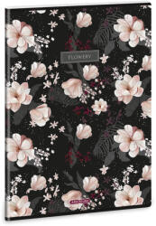 Ars Una Extra Kapcsos Füzet A/4 Vonalas Flowery Black (5374) 24 (AU53113740)