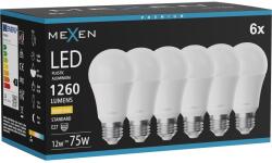 Mexen Nova 6x LED izzó E27, A60, 12W, Meleg - 3000K, 1260 lm - L100-E27-1230-01x06 (L100-E27-1230-01x06)