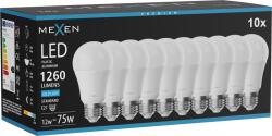 Mexen Nova 10x LED izzó E27, A60, 12W, Hideg - 6500K, 1260 lm - L100-E27-1265-01x10 (L100-E27-1265-01x10)