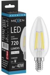Mexen Vintis LED filament izzó E14, C35, 6W, semleges - 4000K, 720 lm, átlátszó - L154-E14-0640-00 (L154-E14-0640-00)