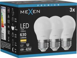 Mexen Nova 3x LED izzó E27, G45, 6W, Meleg - 3000K, 630 lm - L101-E27-0630-01x03 (L101-E27-0630-01x03)