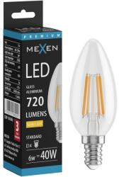 Mexen Vintis LED filament izzó E14, C35, 6W, Meleg - 2700K, 720 lm, átlátszó - L154-E14-0627-00 (L154-E14-0627-00)