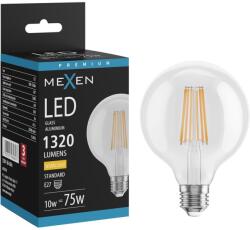 Mexen Vintis LED E27 filament izzó, G95, 10W, Meleg - 2700K, 1320 lm, átlátszó - L157-E27-1027-00 (L157-E27-1027-00)