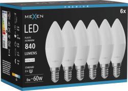 Mexen Nova 6x LED izzó E14, C37, 8W, Semleges - 4000K, 840 lm - L102-E14-0840-01x06 (L102-E14-0840-01x06)