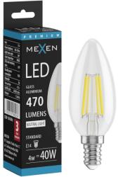 Mexen Vintis LED filament izzó E14, C35, 4W, Semleges - 4000K, 470 lm, átlátszó - L154-E14-0427-00 - L154-E14-0440-00 (L154-E14-0440-00)