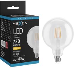 Mexen Vintis LED filament izzó E27, G125, 6W, Meleg - 2700K, 720 lm, átlátszó - L158-E27-0627-00 (L158-E27-0627-00)