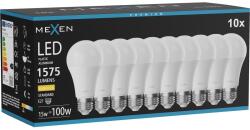 Mexen Nova 10x LED izzó E27, A60, 15W, Meleg - 3000K, 1575 lm - L100-E27-1530-01x10 (L100-E27-1530-01x10)