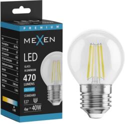 Mexen Vintis LED filament izzó E27, G45, 4W, Hideg - 6500K, 470 lm, átlátszó - L156-E27-0465-00 (L156-E27-0465-00)