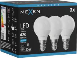 Mexen Nova 3x LED izzó E14, G45, 4W, Hideg - 6500K, 420 lm - L101-E14-0465-01x03 (L101-E14-0465-01x03)
