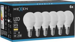 Mexen Nova 6x LED izzó E14, G45, 3W, Meleg - 3000K, 315 lm - L101-E14-0330-01x06 (L101-E14-0330-01x06)