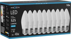 Mexen Nova 10x LED izzó E27, C37, 5W, Hideg - 6500K, 525 lm - L102-E27-0565-01x10 (L102-E27-0565-01x10)