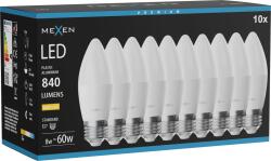 Mexen Nova 10x LED izzó E27, C37, 8W, Meleg - 3000K, 840 lm - L102-E27-0830-01x10 (L102-E27-0830-01x10)