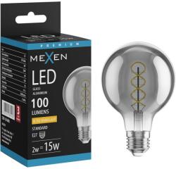 Mexen Vintis LED spirál filament izzó E27, G80, 2W, Meleg - 2200K, 100 lm, füstszínű - L165-E27-0222-70 (L165-E27-0222-70)