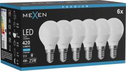 Mexen Nova 6x LED izzó E14, G45, 4W, Hideg - 6500K, 420 lm - L101-E14-0465-01x06 (L101-E14-0465-01x06)