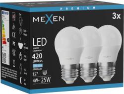 Mexen Nova 3x LED izzó E27, G45, 4W, Hideg - 6500K, 420 lm - L101-E27-0465-01x03 (L101-E27-0465-01x03)