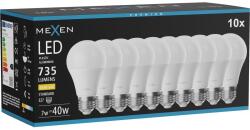 Mexen Nova 10x LED izzó E27, A60, 7W, Meleg - 3000K, 735 lm - L100-E27-0730-01x10 (L100-E27-0730-01x10)