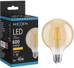 Mexen Vintis Filament LED izzó E27, G95, 6W, Meleg - 2200K, 600 lm, borostyán - L157-E27-0622-50 (L157-E27-0622-50)