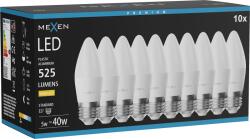 Mexen Nova 10x LED Izzó E27, C37, 5W, Meleg - 3000K, 525 lm - L102-E27-0530-01x10 (L102-E27-0530-01x10)