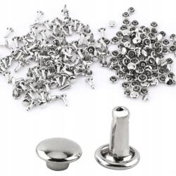  Kerek Kétoldalas Szegecsek Sapkák 6X8MM 100DB Ezüst (GY00306-02)