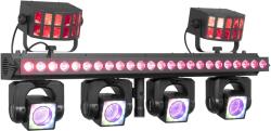 BeamZ SHOWBAR-GO-ULTRA Set de lumini RGBW (4x movinghead, 2x Derby, 1x LED bar), 132x LED RGBW, DMX, BeamZ (153.796)