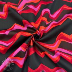  Pamutvászon SATIN Abstract waves dark red