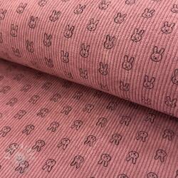  Kordbársony STRETCH Little bunny old pink