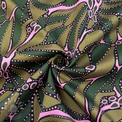  Pamutvászon SATIN Abstract dark green