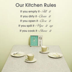 4 Decor Sticker Our Kitchen Rules - beestick-deco - 59,00 RON