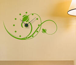 4 Decor Sticker Ceas de Perete Floare pe Val