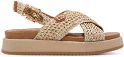 Tamaris Sandale Flatforme de Piele Damă Bej 1-28224-46-400 (1-28224-46-400)