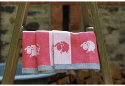 Wooline 3 db piros báránymintás konyharuha 50 x 70 cm - 100% pamut