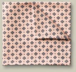 Charles Tyrwhitt Linen/Silk Geo Print Pocket Square - Pink