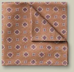 Charles Tyrwhitt Linen/Silk Geo Print Pocket Square - Camel