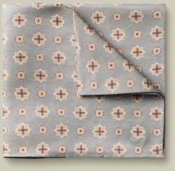 Charles Tyrwhitt Linen/Silk Geo Print Pocket Square - Silver