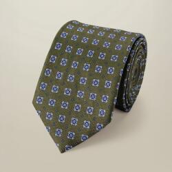 Charles Tyrwhitt Linen/Silk Print Tie - Moss Green