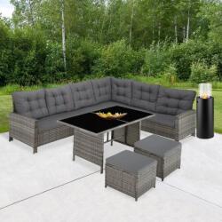 Avenberg Barletta kerti rattan szett, szürke/sötétszürke, ZA23307