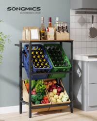 SONGMICS Raft metalic robust pentru sticle și fructe, ajustabil, 117x (BSC373K01) Raft