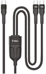Ttec Кабел ttec - AlumiCable Duo, 100W, USB-C/USB-C, черен (8694470827322)