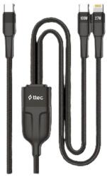 Ttec Кабел ttec - AlumiCable Duo, 100W, USB-C/Lightning, черен (8694470827384)
