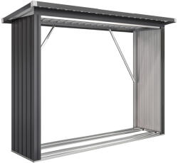 Outsunny tűzifatároló, acél, magasított padló, ferde tető, 213 x 66, 5 x 150 cm, sötétszürke (84H-422V01CG)
