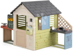 Smoby Căsuță cu atelier Pretty Playhouse&Kitchen Life Smoby cu bucătărie extensibilă, cu filtru UV, de la 24 luni (SM810305-N) Casuta pentru copii