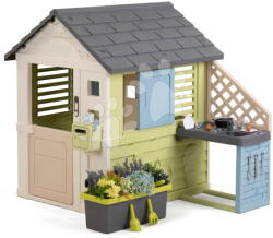 Smoby Căsuță cu poștă Pretty Playhouse&Kitchen Life Smoby cu bucătărie extensibilă, cu filtru UV, de la 24 luni (SM810305-M) Casuta pentru copii