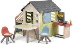Smoby Căsuță cu loc de stat Pretty Playhouse&Kitchen Life Smoby cu bucătărie extensibilă cu filtru UV de la 24 luni (SM810305-T) Casuta pentru copii