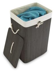 Relaxdays Cos de rufe Relaxdays din bambus, 83 L, negru, cu capac si pliabil (10019053-46)
