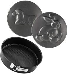 Zenker Tava de copt Zenker 26 cm cu 2 funduri decorative, neagra, antiaderenta (7418)