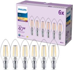 Philips Classic B35, E14, 40 W, meleg fehér, 6 darab